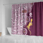 Manly Warringah Sea Eagles NAIDOC Week 2026 Shower Curtain Aboriginal Lizard Dot Painting - 50 Years of Deadly