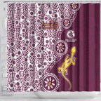 Manly Warringah Sea Eagles NAIDOC Week 2026 Shower Curtain Aboriginal Lizard Dot Painting - 50 Years of Deadly