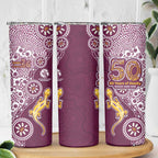 Manly Warringah Sea Eagles NAIDOC Week 2026 Skinny Tumbler Aboriginal Lizard Dot Painting - 50 Years of Deadly