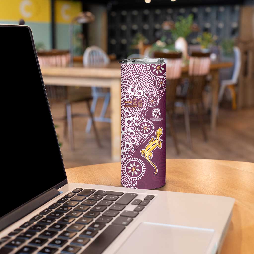 Manly Warringah Sea Eagles NAIDOC Week 2026 Skinny Tumbler Aboriginal Lizard Dot Painting - 50 Years of Deadly