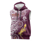 Manly Warringah Sea Eagles NAIDOC Week 2026 Sleeveless Hoodie Aboriginal Lizard Dot Painting - 50 Years of Deadly