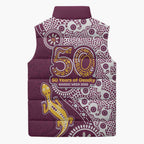 Manly Warringah Sea Eagles NAIDOC Week 2026 Sleeveless Puffer Jacket Aboriginal Lizard Dot Painting - 50 Years of Deadly