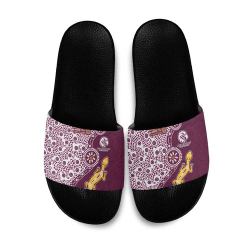 Manly Warringah Sea Eagles NAIDOC Week 2026 Slide Sandals Aboriginal Lizard Dot Painting - 50 Years of Deadly