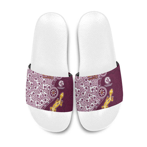 Manly Warringah Sea Eagles NAIDOC Week 2026 Slide Sandals Aboriginal Lizard Dot Painting - 50 Years of Deadly