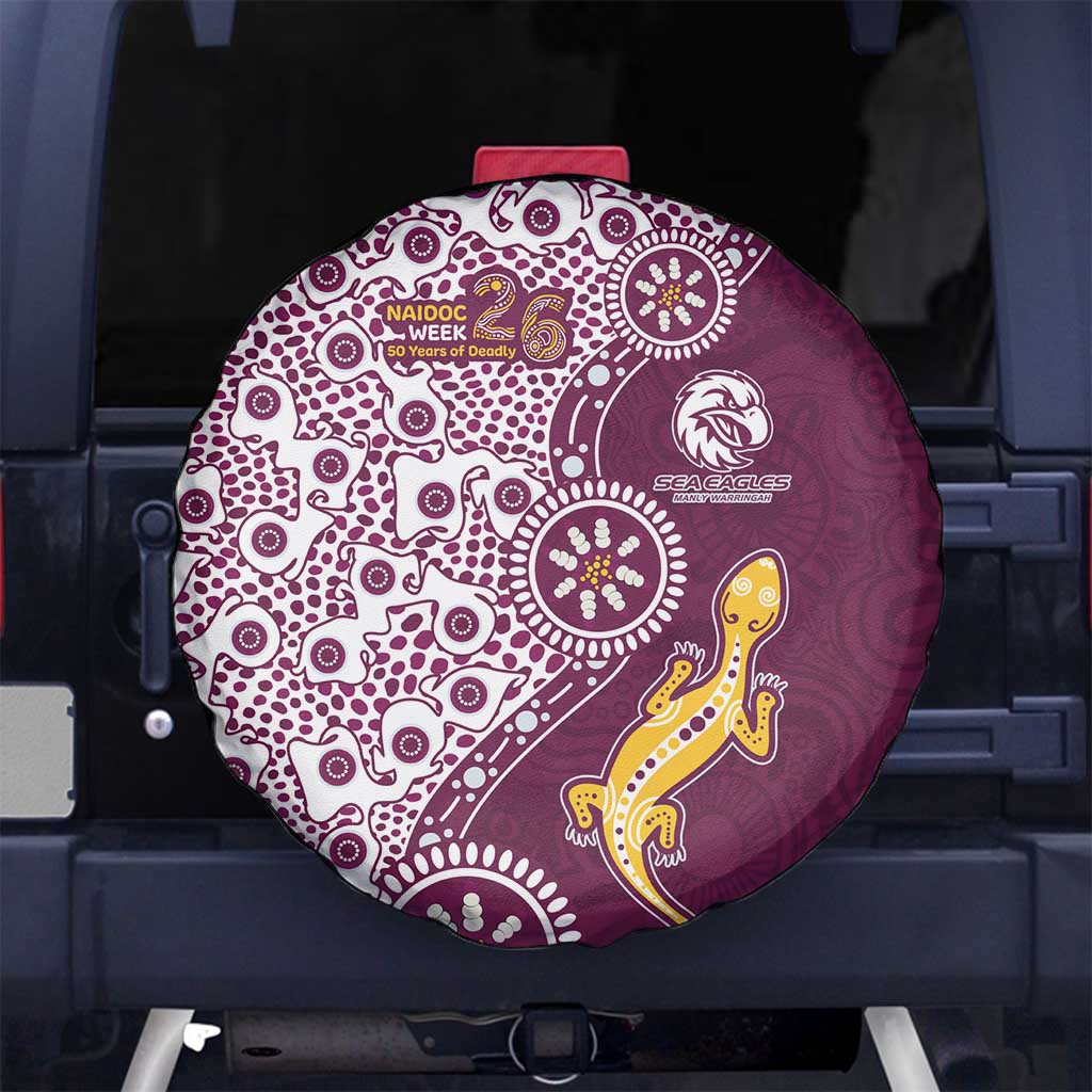Manly Warringah Sea Eagles NAIDOC Week 2026 Spare Tire Cover Aboriginal Lizard Dot Painting - 50 Years of Deadly