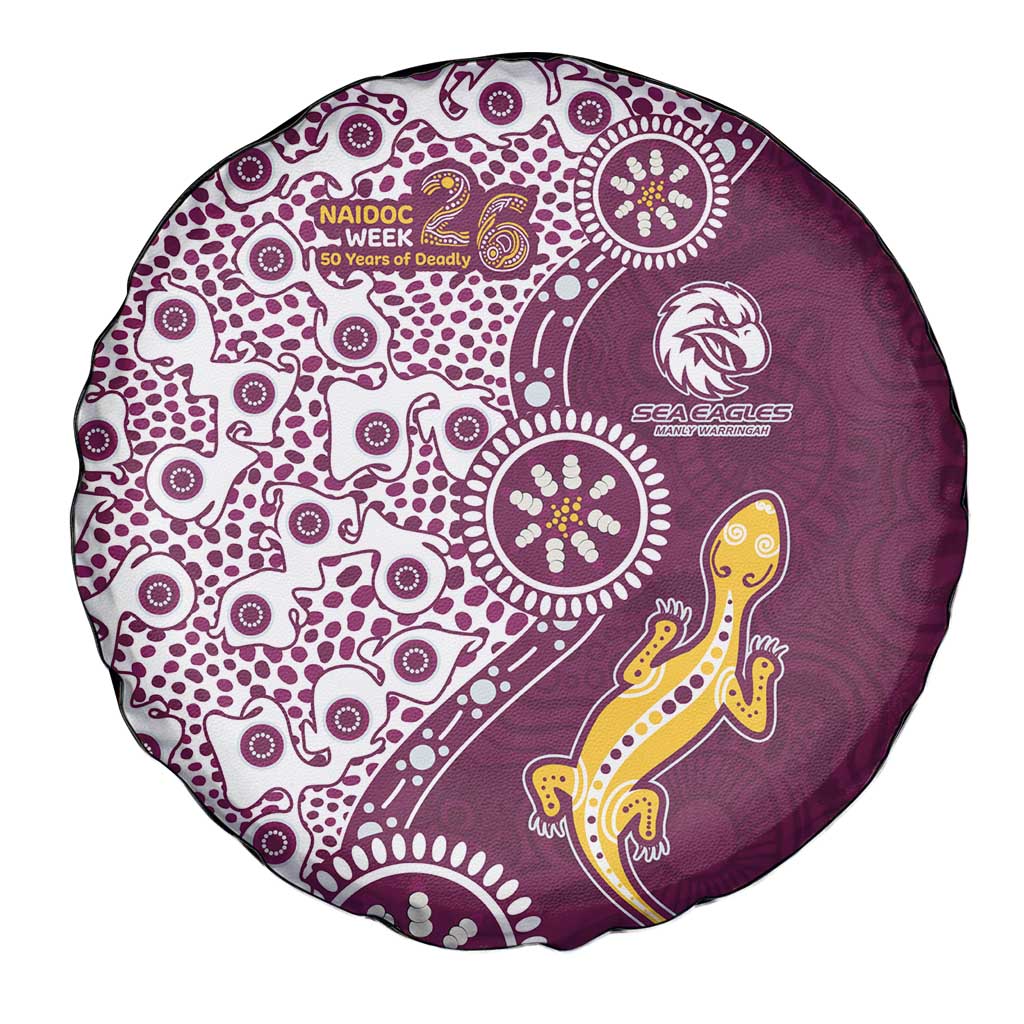 Manly Warringah Sea Eagles NAIDOC Week 2026 Spare Tire Cover Aboriginal Lizard Dot Painting - 50 Years of Deadly