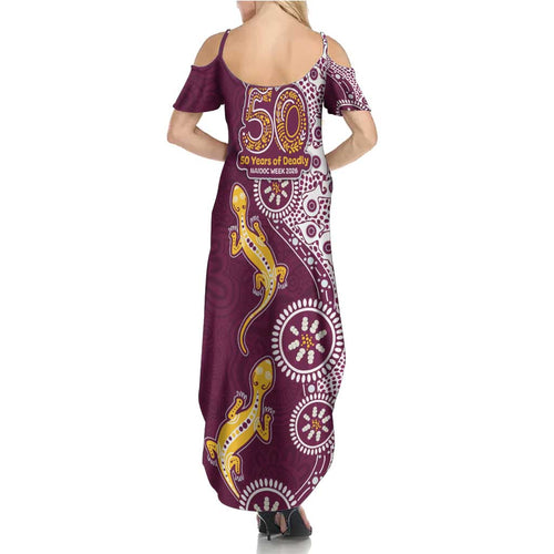 Manly Warringah Sea Eagles NAIDOC Week 2026 Summer Maxi Dress Aboriginal Lizard Dot Painting - 50 Years of Deadly