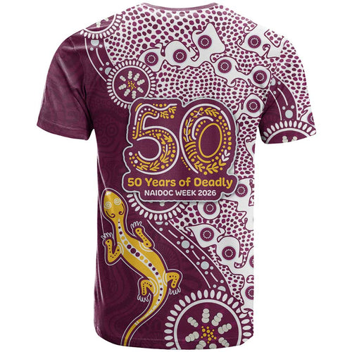 Manly Warringah Sea Eagles NAIDOC Week 2026 T Shirt Aboriginal Lizard Dot Painting - 50 Years of Deadly