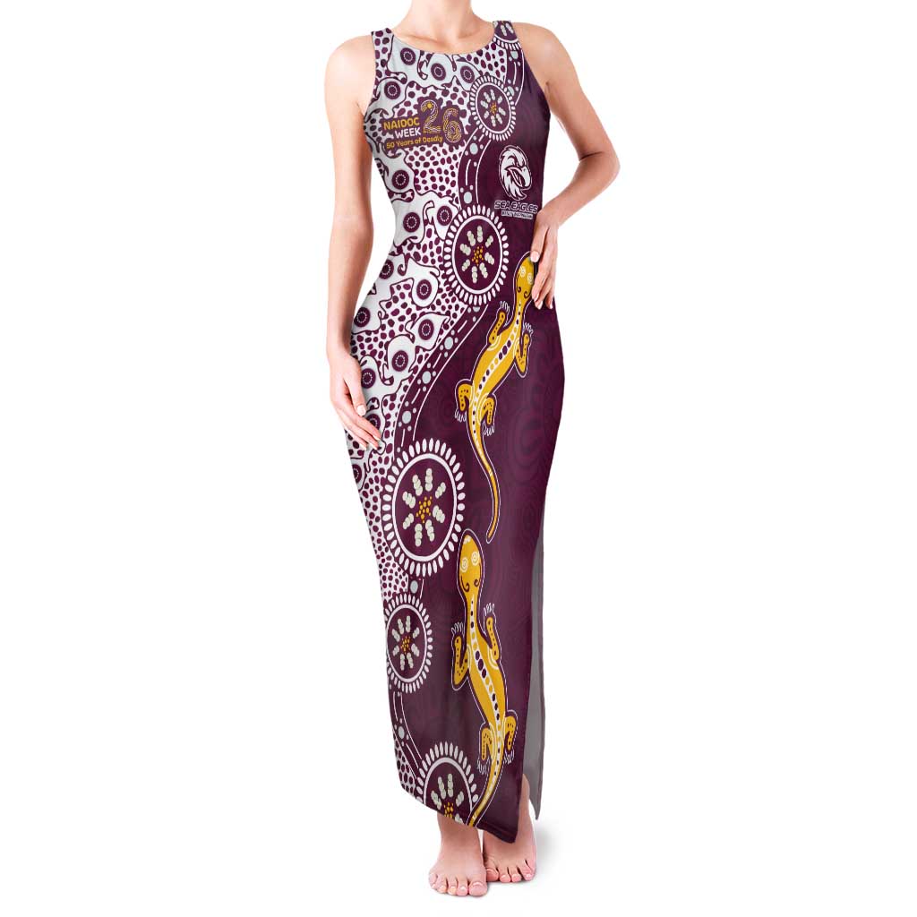 Manly Warringah Sea Eagles NAIDOC Week 2026 Tank Maxi Dress Aboriginal Lizard Dot Painting - 50 Years of Deadly
