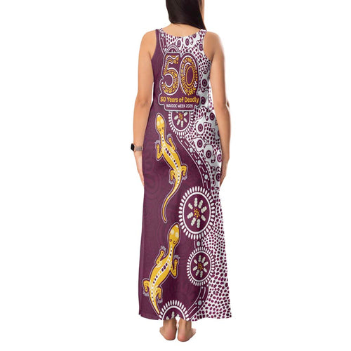 Manly Warringah Sea Eagles NAIDOC Week 2026 Tank Maxi Dress Aboriginal Lizard Dot Painting - 50 Years of Deadly