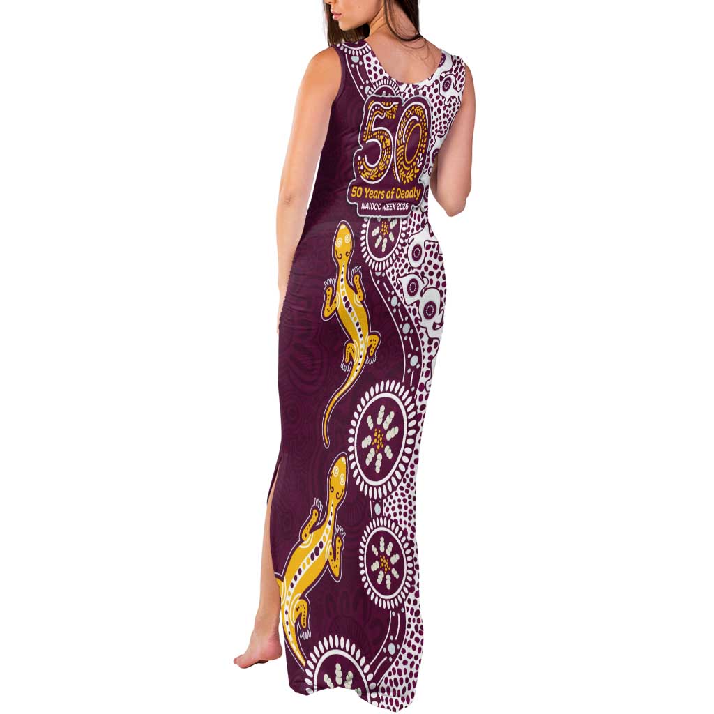 Manly Warringah Sea Eagles NAIDOC Week 2026 Tank Maxi Dress Aboriginal Lizard Dot Painting - 50 Years of Deadly