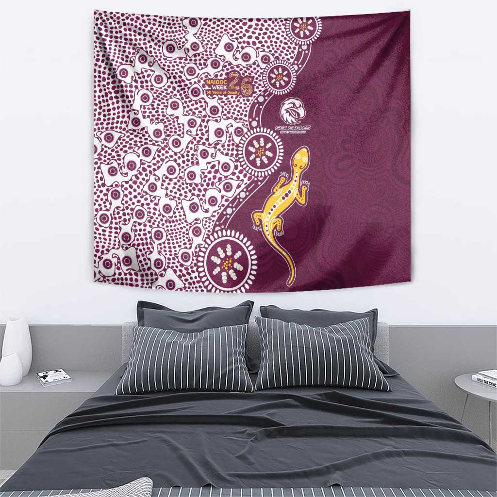 Manly Warringah Sea Eagles NAIDOC Week 2026 Tapestry Aboriginal Lizard Dot Painting - 50 Years of Deadly