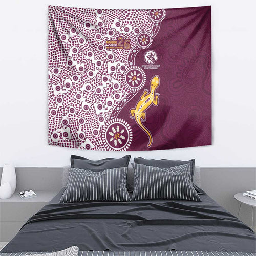 Manly Warringah Sea Eagles NAIDOC Week 2026 Tapestry Aboriginal Lizard Dot Painting - 50 Years of Deadly