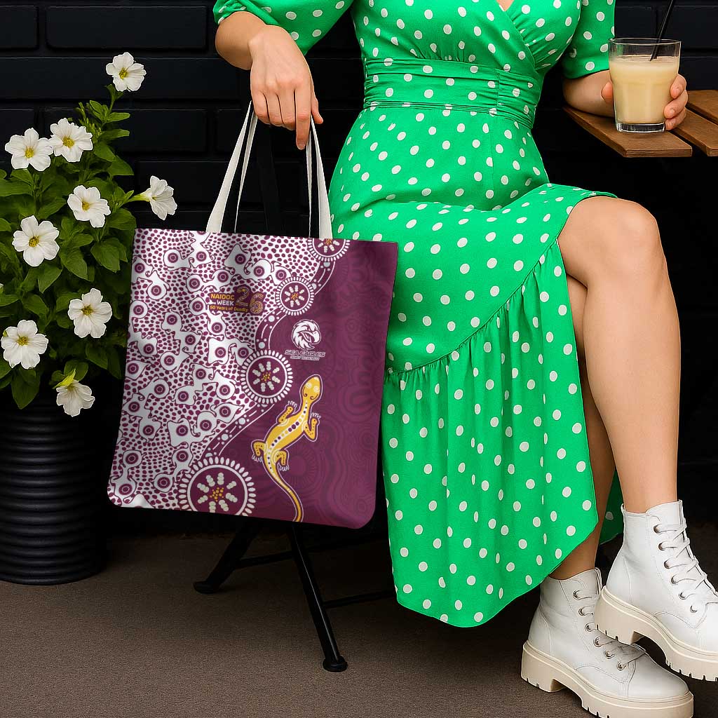 Manly Warringah Sea Eagles NAIDOC Week 2026 Tote Bag Aboriginal Lizard Dot Painting - 50 Years of Deadly