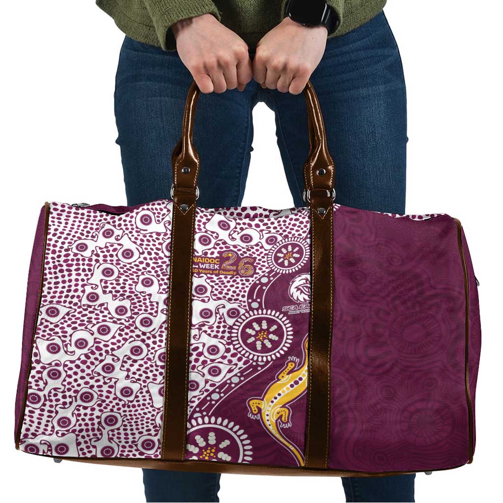 Manly Warringah Sea Eagles NAIDOC Week 2026 Travel Bag Aboriginal Lizard Dot Painting - 50 Years of Deadly
