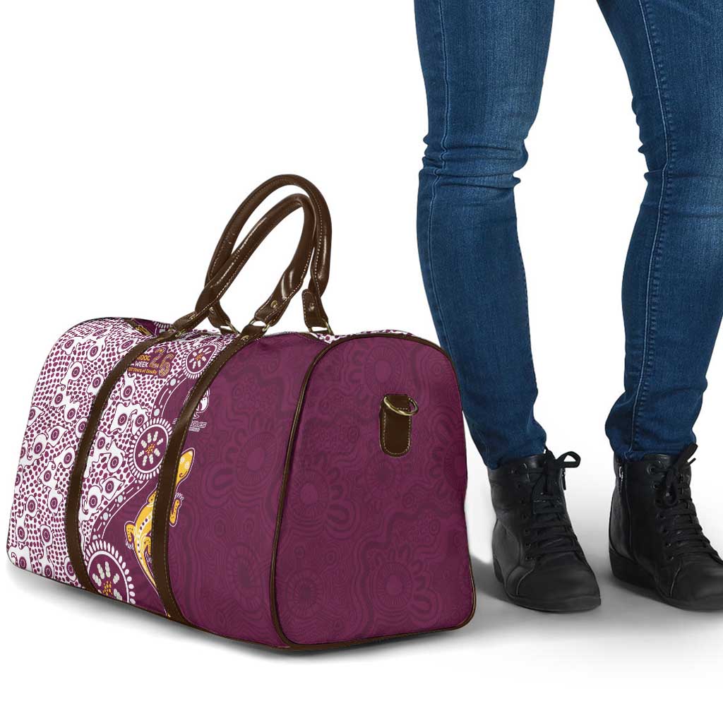Manly Warringah Sea Eagles NAIDOC Week 2026 Travel Bag Aboriginal Lizard Dot Painting - 50 Years of Deadly