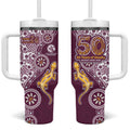 Manly Warringah Sea Eagles NAIDOC Week 2026 Tumbler With Handle Aboriginal Lizard Dot Painting - 50 Years of Deadly