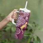 Manly Warringah Sea Eagles NAIDOC Week 2026 Tumbler With Handle Aboriginal Lizard Dot Painting - 50 Years of Deadly