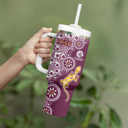 Manly Warringah Sea Eagles NAIDOC Week 2026 Tumbler With Handle Aboriginal Lizard Dot Painting - 50 Years of Deadly