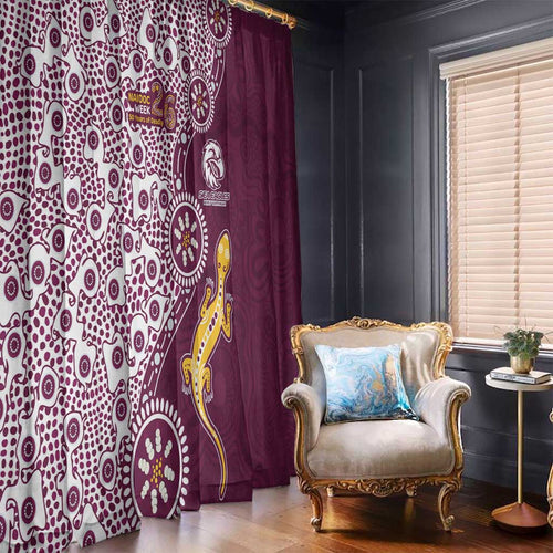 Manly Warringah Sea Eagles NAIDOC Week 2026 Window Curtain Aboriginal Lizard Dot Painting - 50 Years of Deadly