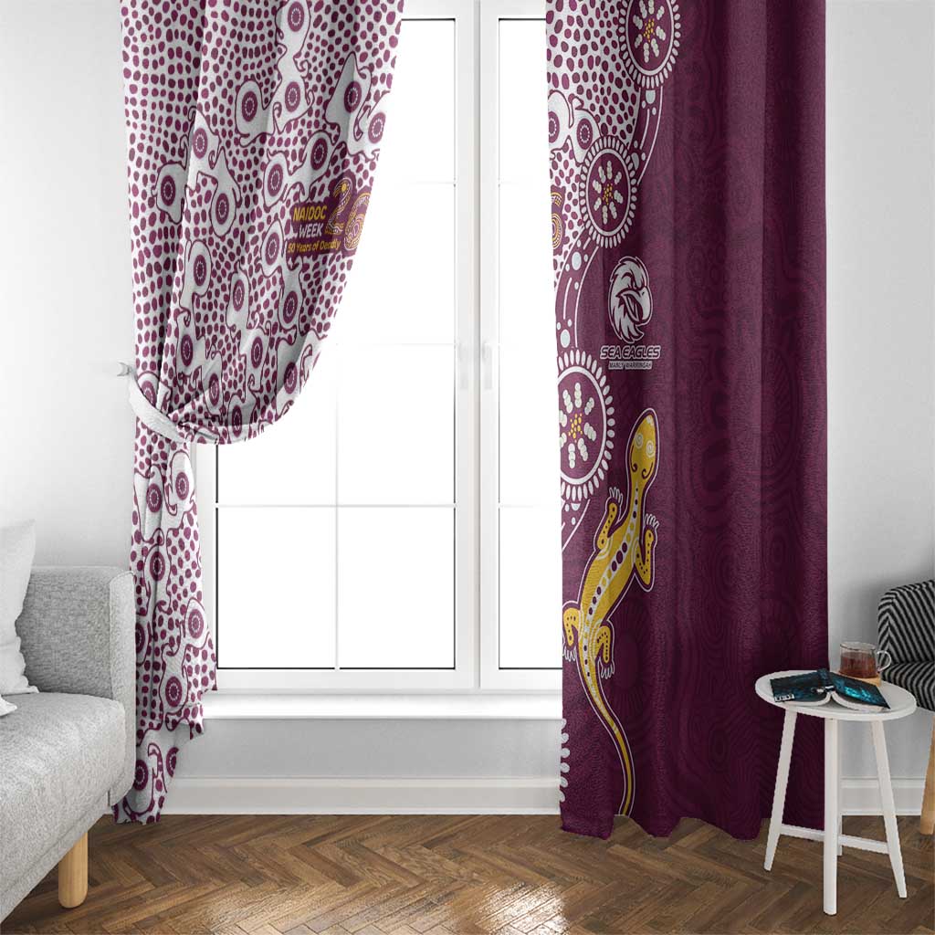 Manly Warringah Sea Eagles NAIDOC Week 2026 Window Curtain Aboriginal Lizard Dot Painting - 50 Years of Deadly