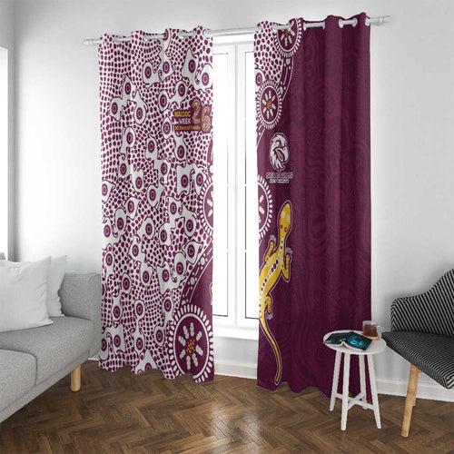 Manly Warringah Sea Eagles NAIDOC Week 2026 Window Curtain Aboriginal Lizard Dot Painting - 50 Years of Deadly