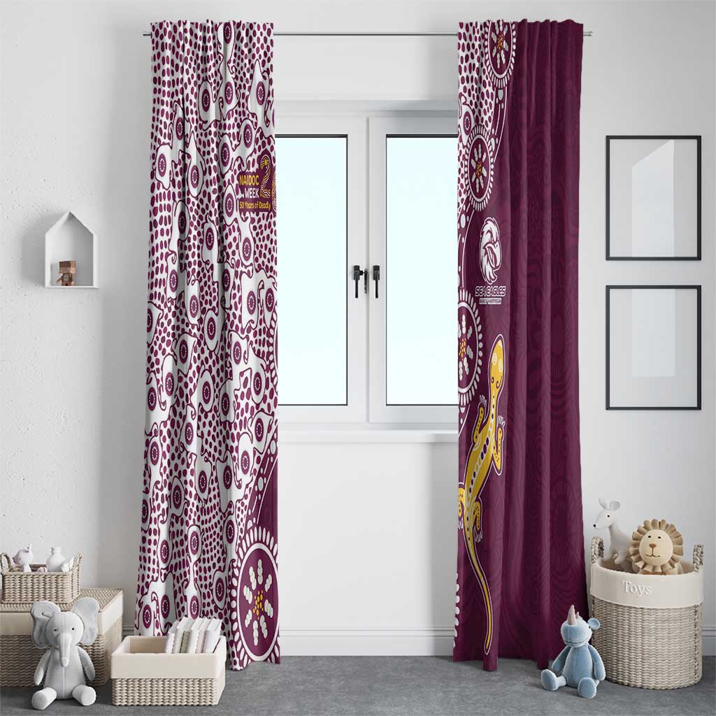 Manly Warringah Sea Eagles NAIDOC Week 2026 Window Curtain Aboriginal Lizard Dot Painting - 50 Years of Deadly