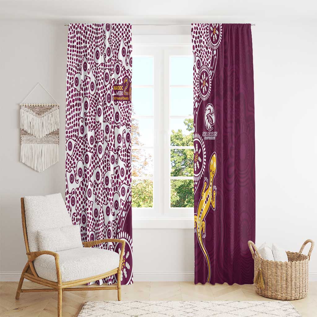 Manly Warringah Sea Eagles NAIDOC Week 2026 Window Curtain Aboriginal Lizard Dot Painting - 50 Years of Deadly