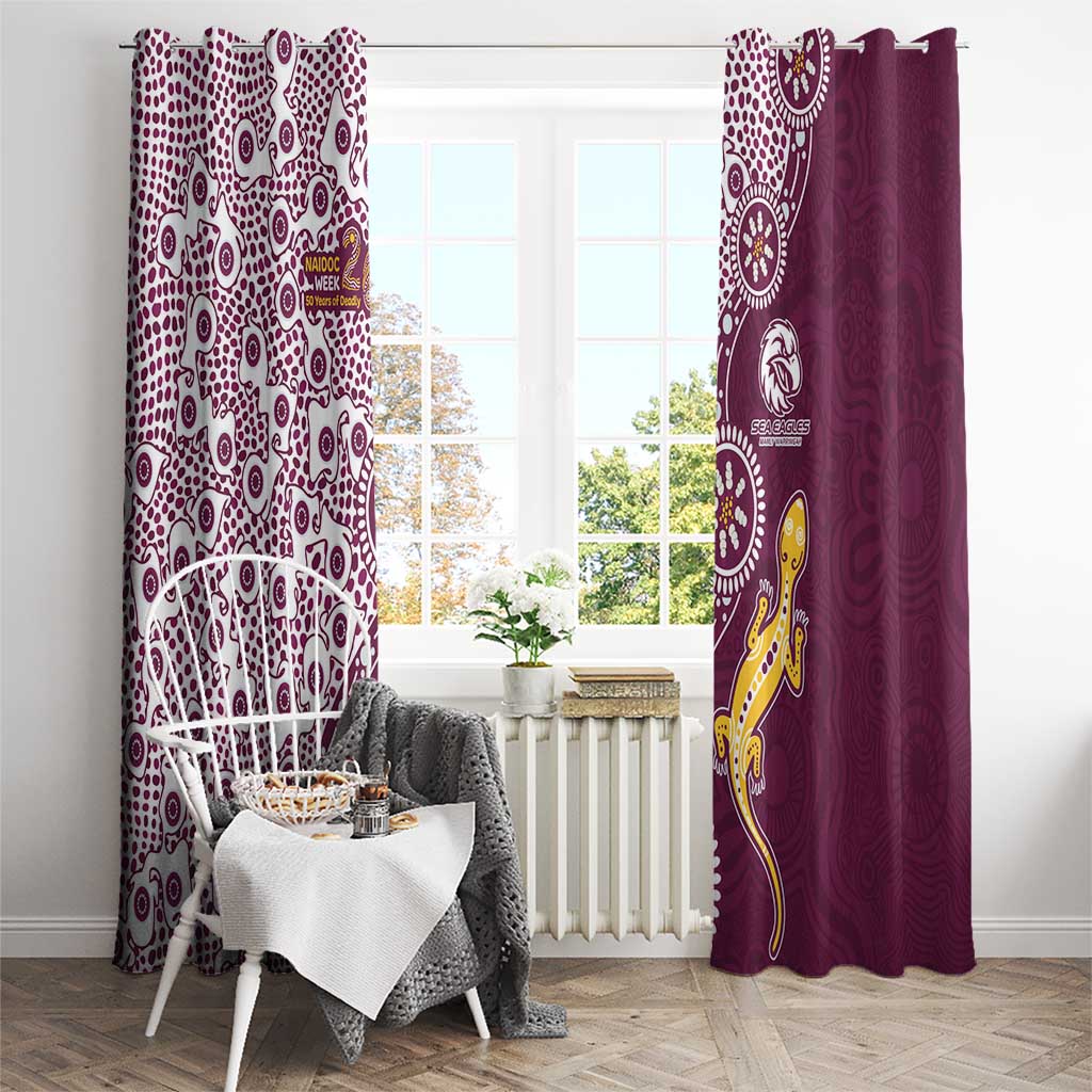 Manly Warringah Sea Eagles NAIDOC Week 2026 Window Curtain Aboriginal Lizard Dot Painting - 50 Years of Deadly