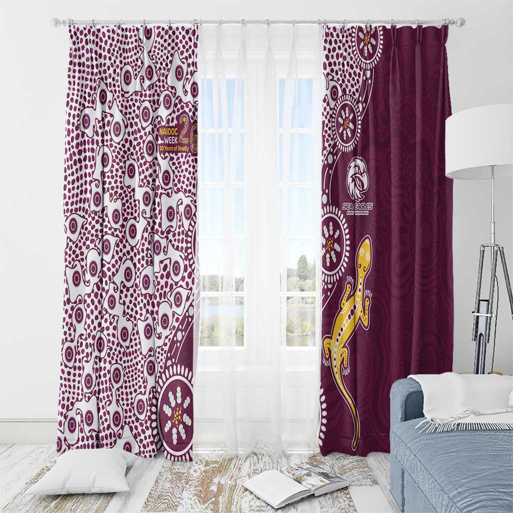 Manly Warringah Sea Eagles NAIDOC Week 2026 Window Curtain Aboriginal Lizard Dot Painting - 50 Years of Deadly