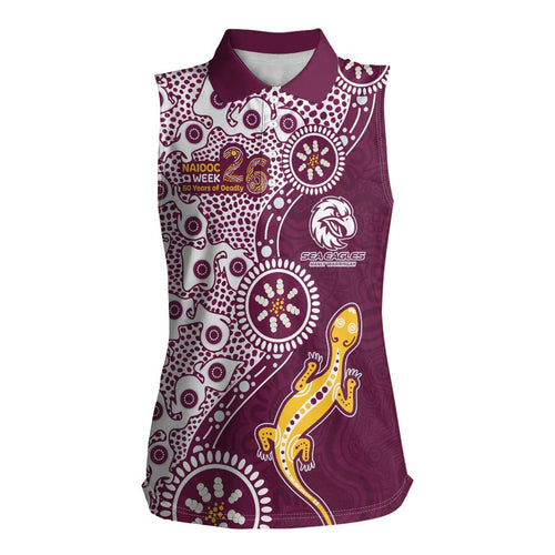 Manly Warringah Sea Eagles NAIDOC Week 2026 Women Sleeveless Polo Shirt Aboriginal Lizard Dot Painting - 50 Years of Deadly