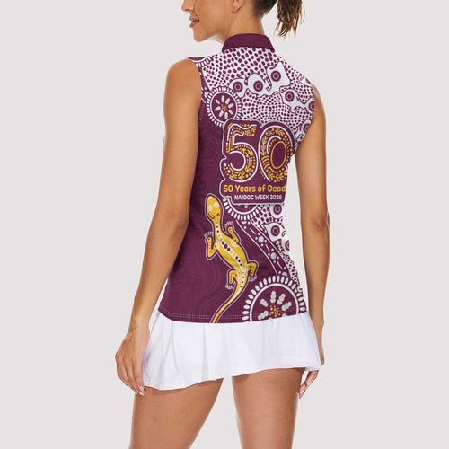 Manly Warringah Sea Eagles NAIDOC Week 2026 Women Sleeveless Polo Shirt Aboriginal Lizard Dot Painting - 50 Years of Deadly