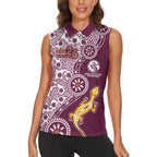 Manly Warringah Sea Eagles NAIDOC Week 2026 Women Sleeveless Polo Shirt Aboriginal Lizard Dot Painting - 50 Years of Deadly