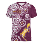 Manly Warringah Sea Eagles NAIDOC Week 2026 Women V-Neck T-Shirt Aboriginal Lizard Dot Painting - 50 Years of Deadly