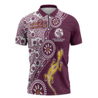 Manly Warringah Sea Eagles NAIDOC Week 2026 Zipper Polo Shirt Aboriginal Lizard Dot Painting - 50 Years of Deadly