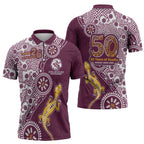 Manly Warringah Sea Eagles NAIDOC Week 2026 Zipper Polo Shirt Aboriginal Lizard Dot Painting - 50 Years of Deadly