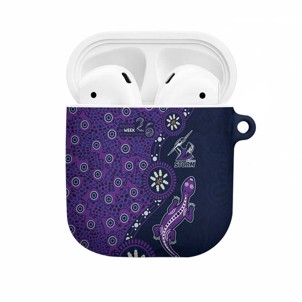 Melbourne Storm NAIDOC Week 2026 AirPods Case Aboriginal Lizard Dot Painting - 50 Years of Deadly