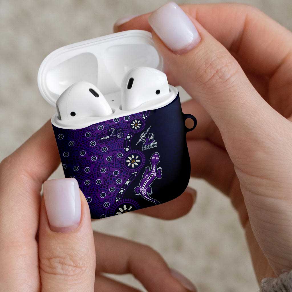 Melbourne Storm NAIDOC Week 2026 AirPods Case Aboriginal Lizard Dot Painting - 50 Years of Deadly