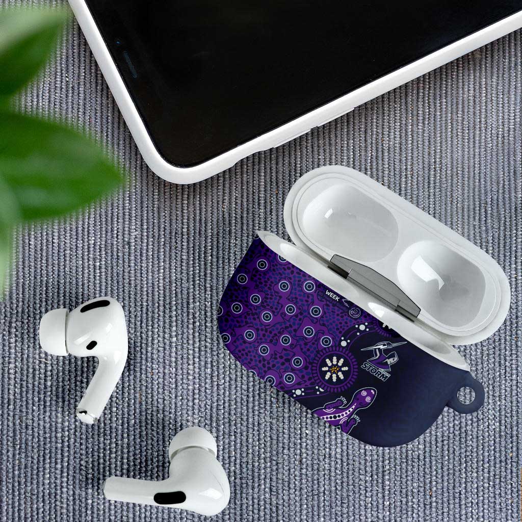 Melbourne Storm NAIDOC Week 2026 AirPods Case Aboriginal Lizard Dot Painting - 50 Years of Deadly