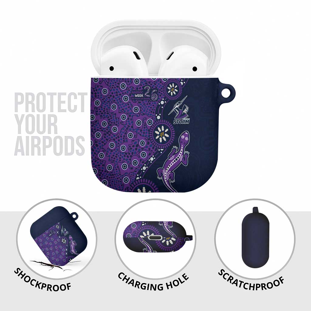 Melbourne Storm NAIDOC Week 2026 AirPods Case Aboriginal Lizard Dot Painting - 50 Years of Deadly