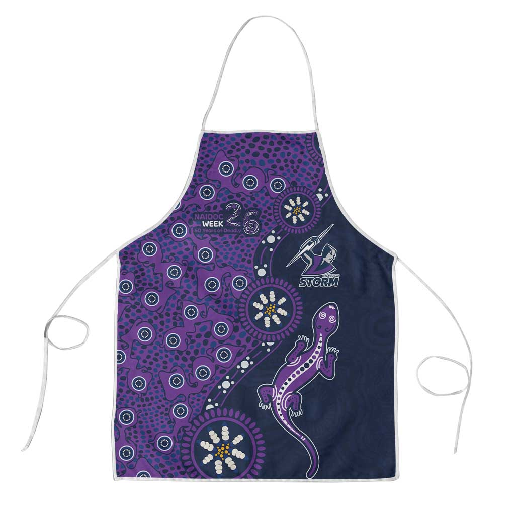 Melbourne Storm NAIDOC Week 2026 Apron Aboriginal Lizard Dot Painting - 50 Years of Deadly