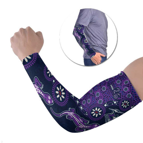 Melbourne Storm NAIDOC Week 2026 Arm Sleeves Aboriginal Lizard Dot Painting - 50 Years of Deadly
