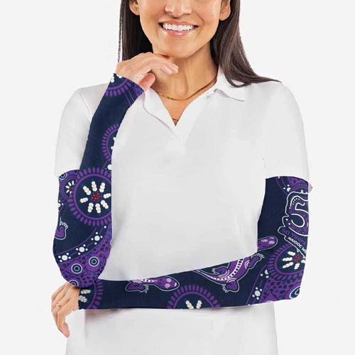 Melbourne Storm NAIDOC Week 2026 Arm Sleeves Aboriginal Lizard Dot Painting - 50 Years of Deadly