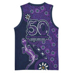 Melbourne Storm NAIDOC Week 2026 Basketball Jersey Aboriginal Lizard Dot Painting - 50 Years of Deadly