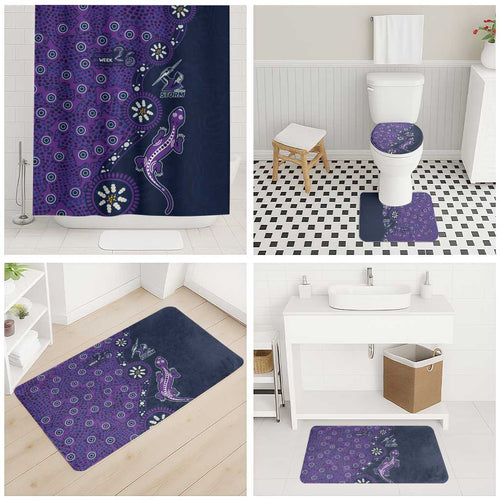 Melbourne Storm NAIDOC Week 2026 Bathroom Set Aboriginal Lizard Dot Painting - 50 Years of Deadly