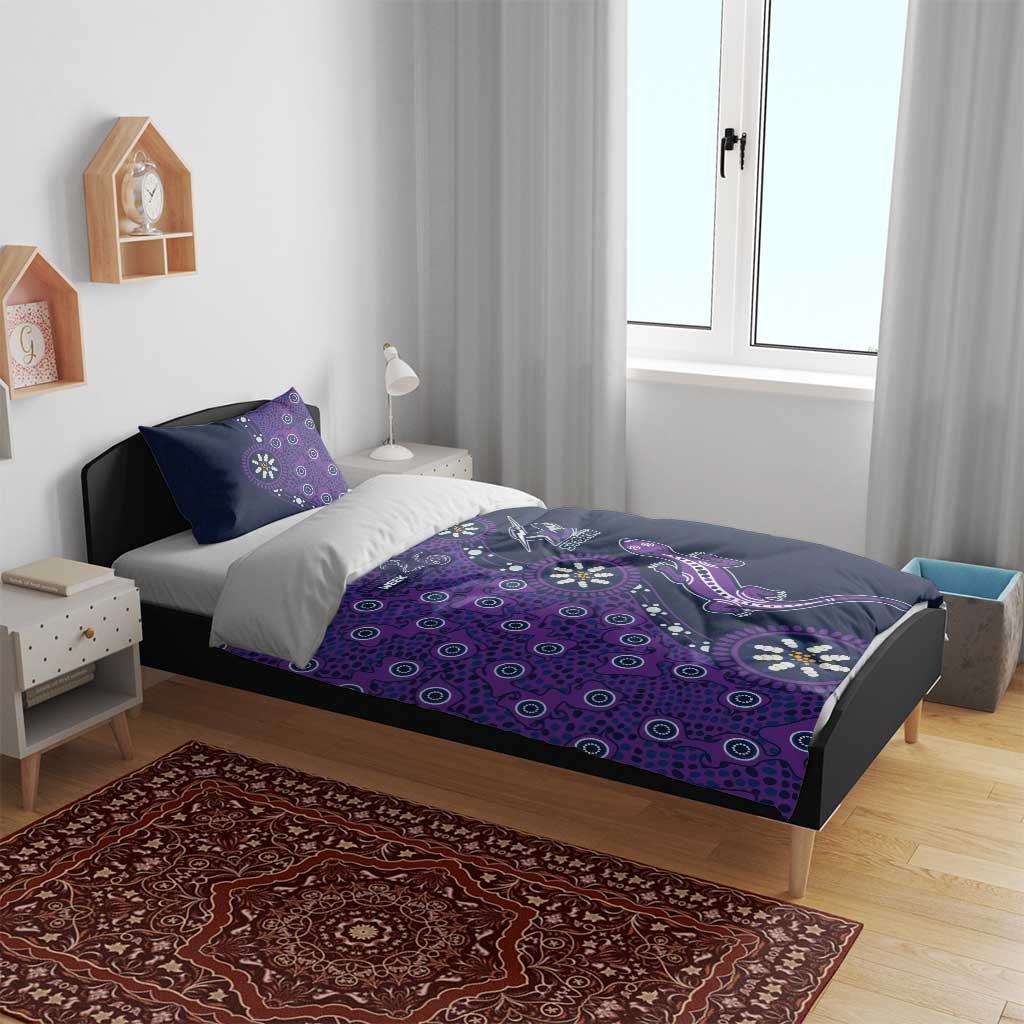 Melbourne Storm NAIDOC Week 2026 Bedding Set Aboriginal Lizard Dot Painting - 50 Years of Deadly