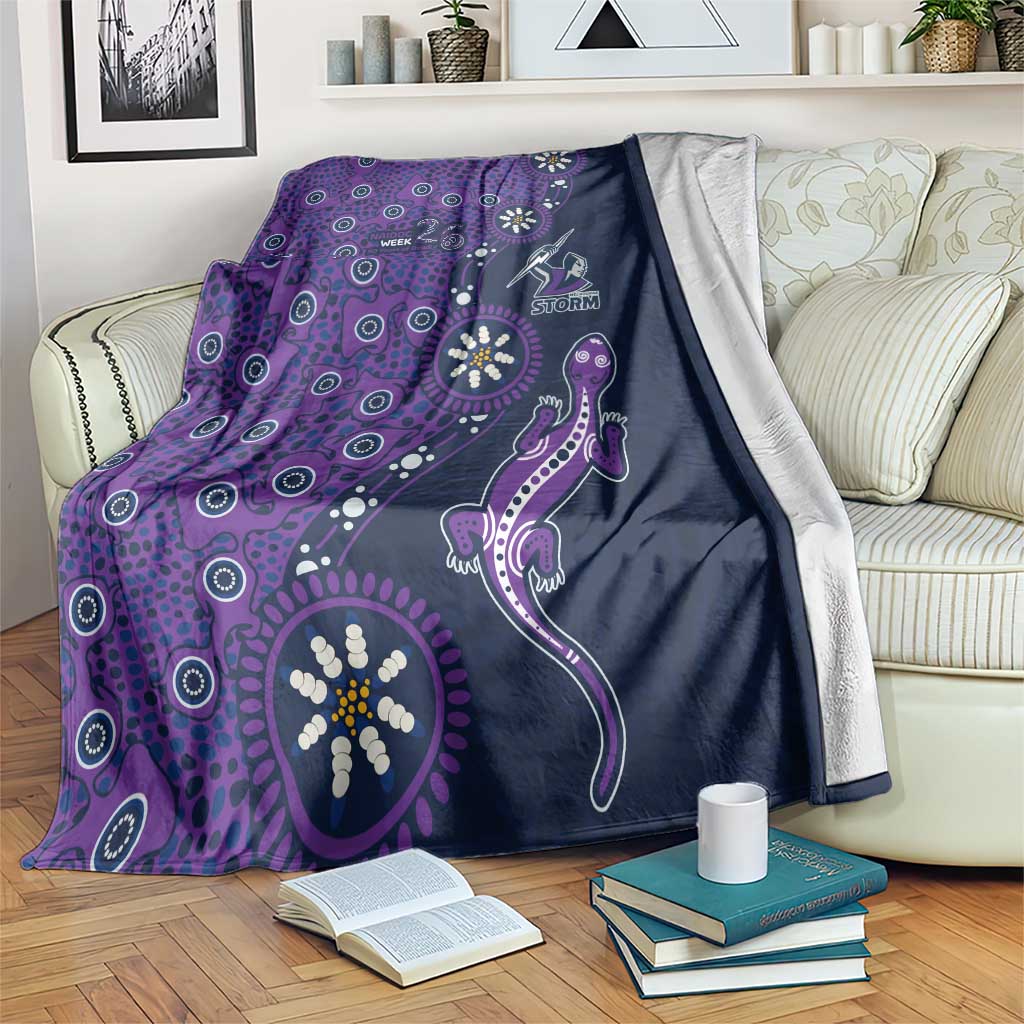 Melbourne Storm NAIDOC Week 2026 Blanket Aboriginal Lizard Dot Painting - 50 Years of Deadly