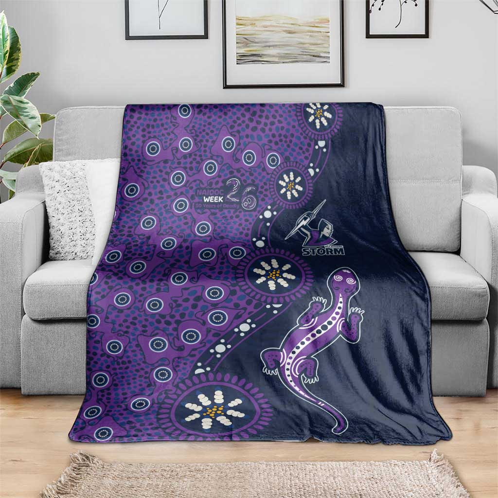 Melbourne Storm NAIDOC Week 2026 Blanket Aboriginal Lizard Dot Painting - 50 Years of Deadly