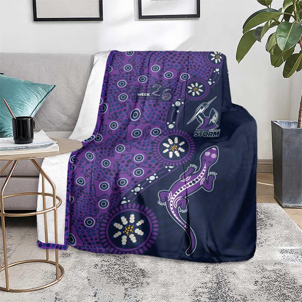 Melbourne Storm NAIDOC Week 2026 Blanket Aboriginal Lizard Dot Painting - 50 Years of Deadly