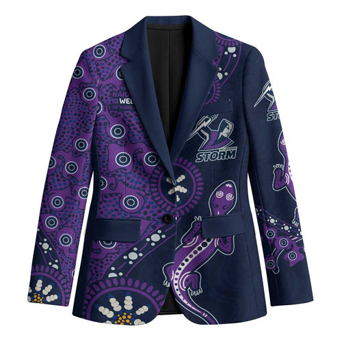 Melbourne Storm NAIDOC Week 2026 Blazer Aboriginal Lizard Dot Painting - 50 Years of Deadly